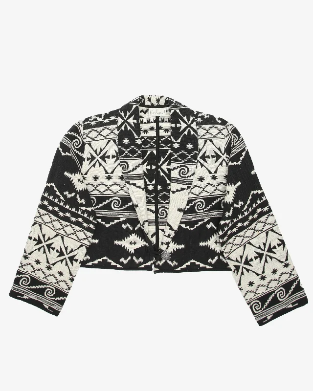 1990s Flashback Patterned Jacket - M Nylon Fabric Polyester Fabric Spandex Fabric