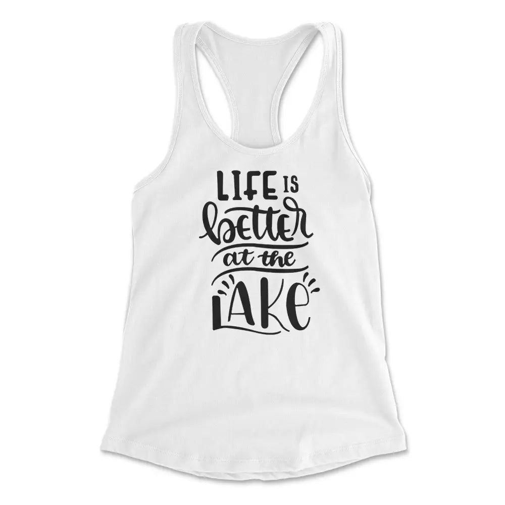 Life is better at the lake tank solid color tank