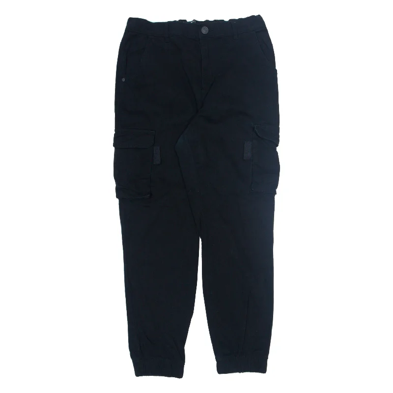 FB SISTER Cargo Trousers Black Regular Tapered Womens W30 L28 Trousers Pleated Formal FB SISTER Cargo Trousers Black Regular Tapered Womens W30 L28 Trousers Pleated Formal