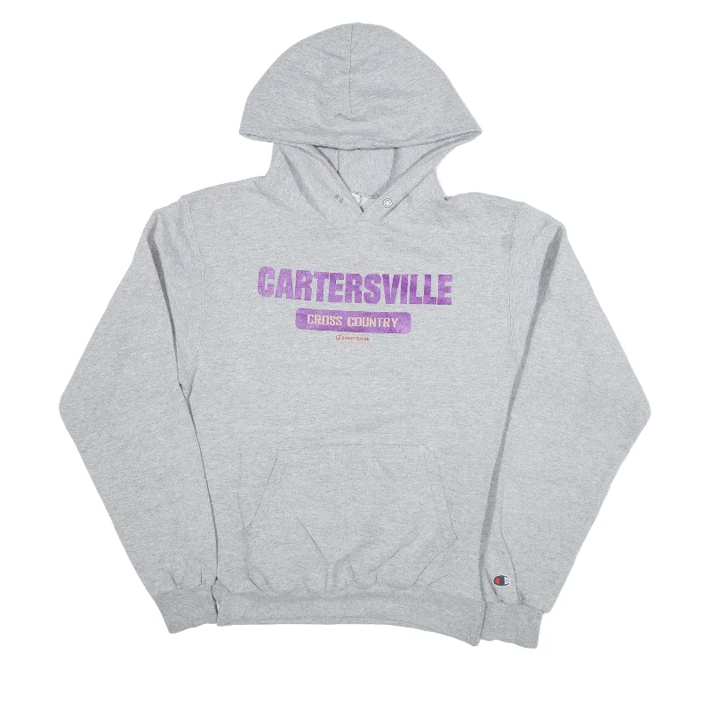 CHAMPION Cartersville USA Hoodie Grey Pullover Womens S Cable Knit Chunky