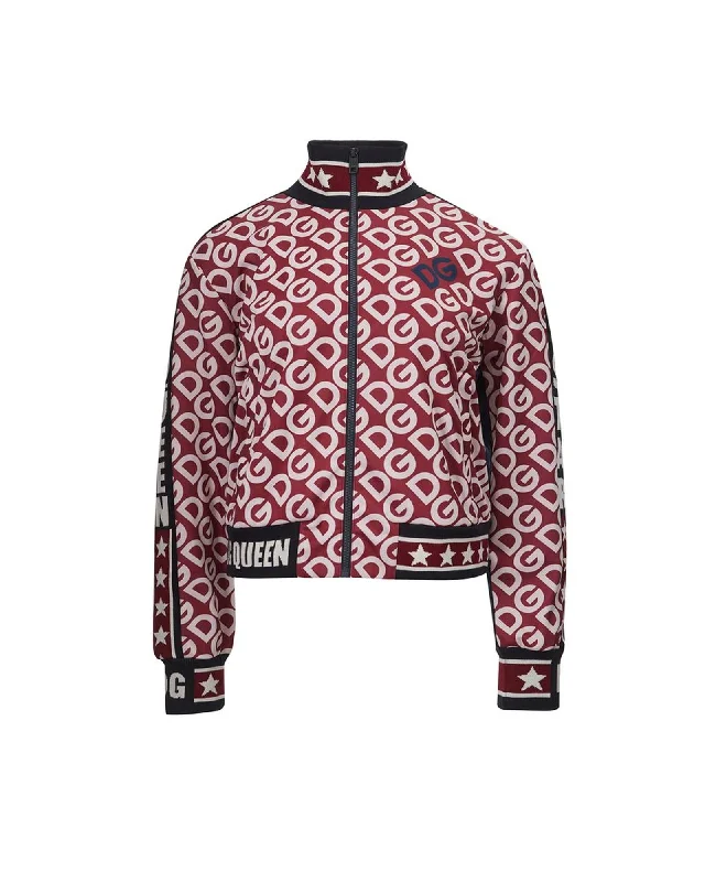Dolce & Gabbana  DG Queen Track Jacket in Red Fleece Jacket Down Jacket Parka