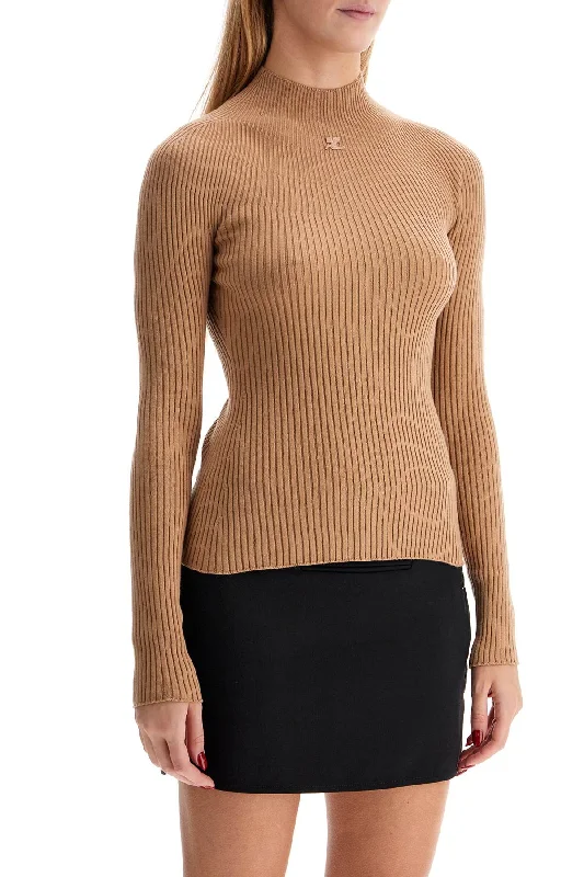 Courreges Fleece Pullover Three Quarter Sleeve