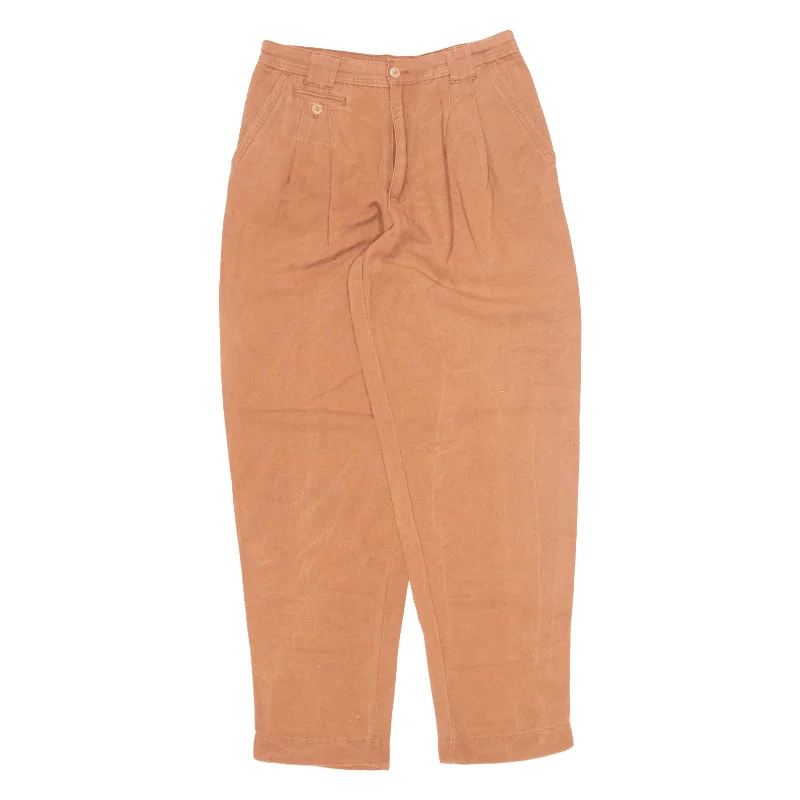 AVANTI Pleated Linen Blend Trousers Orange Relaxed Straight Womens W30 L32 Trousers Party Sparkling AVANTI Pleated Linen Blend Trousers Orange Relaxed Straight Womens W30 L32 Trousers Party Sparkling
