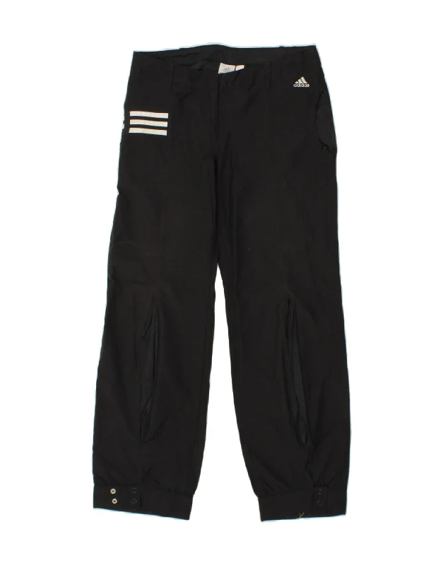 ADIDAS Womens Straight Casual Trousers UK 14 Large W32 L30 Black Cotton Trousers stylish elegant ADIDAS Womens Straight Casual Trousers UK 14 Large W32 L30 Black Cotton Trousers stylish elegant