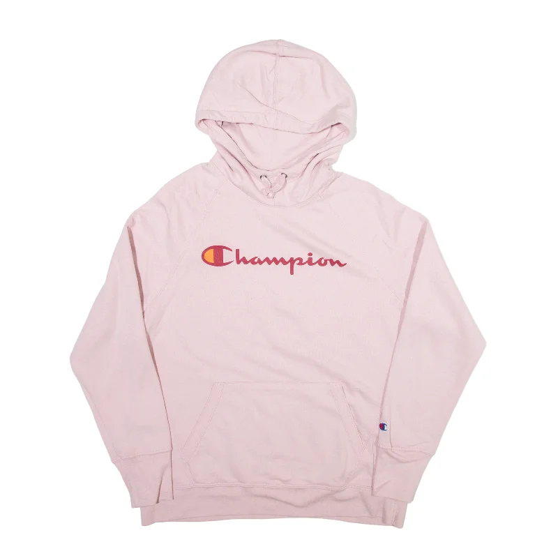 CHAMPION Hoodie Pink Pullover Womens L Long Sleeve Pullover