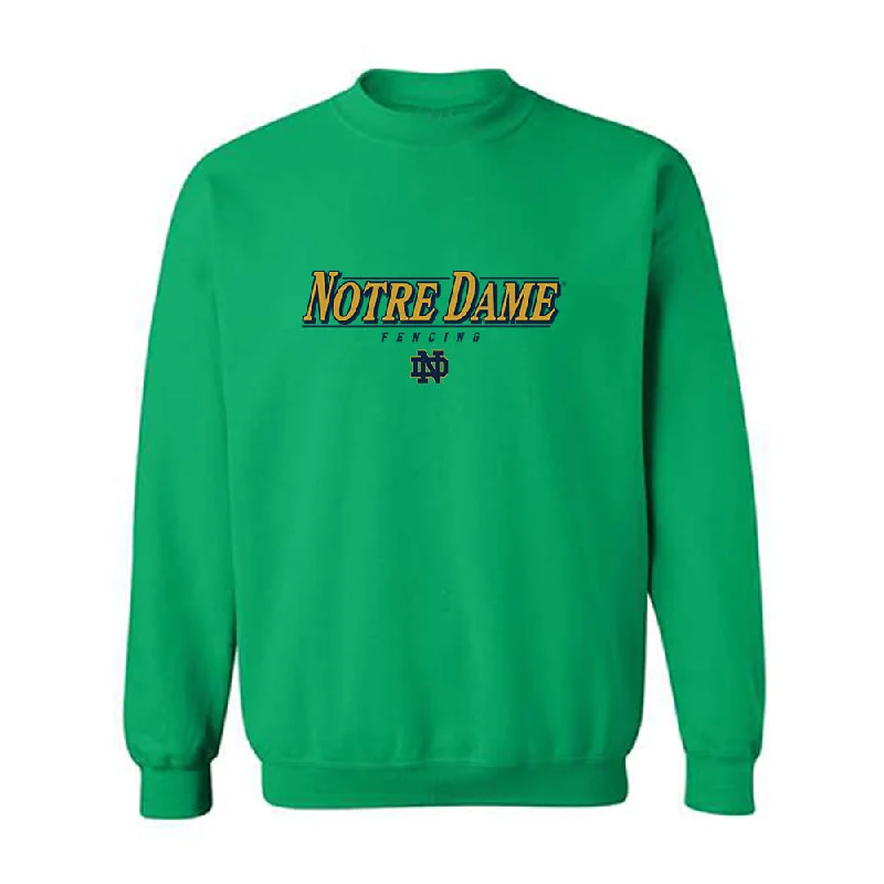 Notre Dame - NCAA Women's Fencing : Ryanne Leslie - Classic Shersey Crewneck Sweatshirt Hoodie with Zipper Versatile Modern Notre Dame - NCAA Women's Fencing : Ryanne Leslie - Classic Shersey Crewneck Sweatshirt Hoodie with Zipper Versatile Modern