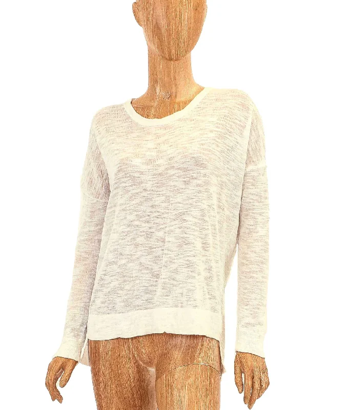 Semi Sheer Pullover Tank Plunging Neck Pullover