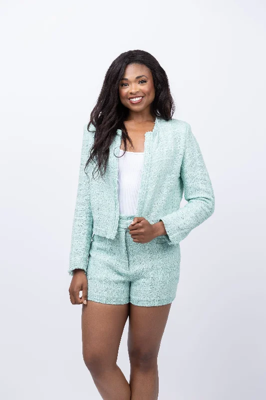 IRO Zamia Jacket in Aqua Fleece Jacket Down Jacket Feather Jacket