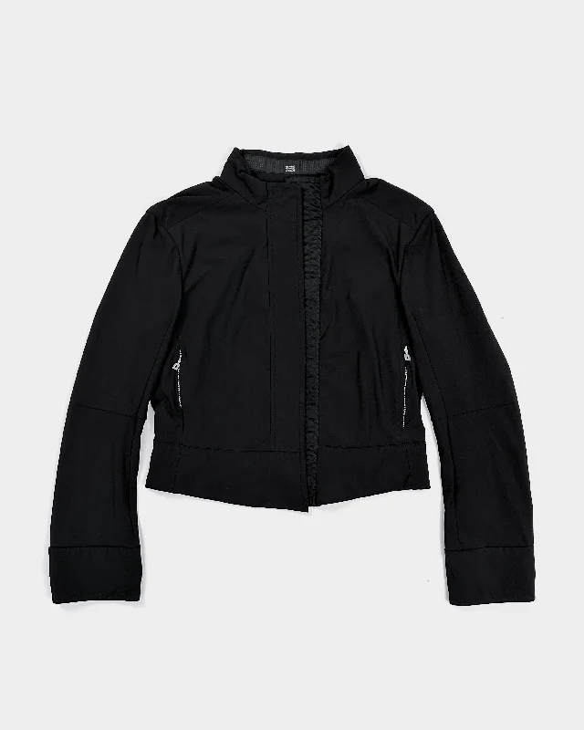 Marithé Francois Girbaud Black Straight Jacket 2000's Cotton Jacket Linen Jacket Terry Jacket