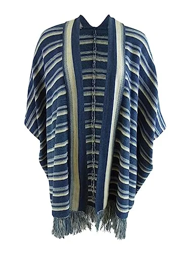 Lauren Ralph Lauren Womens Striped Fringe-Trim Cardigan Handmade Hand-knitted Hand-woven Lauren Ralph Lauren Womens Striped Fringe-Trim Cardigan Handmade Hand-knitted Hand-woven
