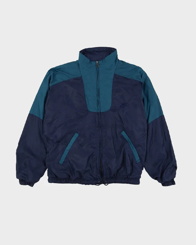 90s Nike Navy / Green Windbreaker / Shell Jacket - M Cotton Fabric Linen Fabric Terry Fabric 90s Nike Navy / Green Windbreaker / Shell Jacket - M Cotton Fabric Linen Fabric Terry Fabric