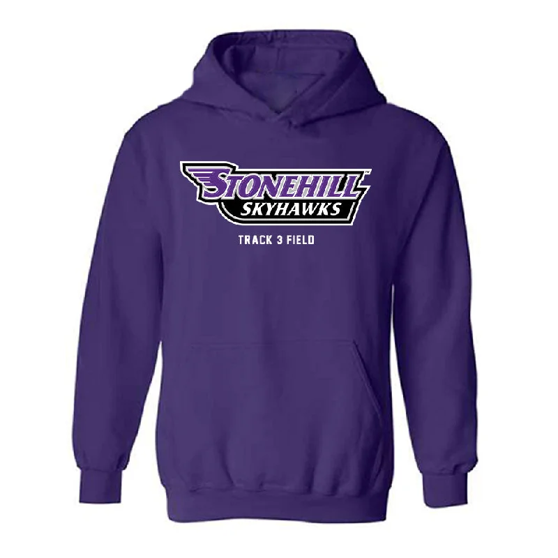 Stonehill - NCAA Women's Track & Field (Outdoor) : Morgan Correia - Classic Shersey Hooded Sweatshirt Hoodie with Sequins Glamorous Eye-catching