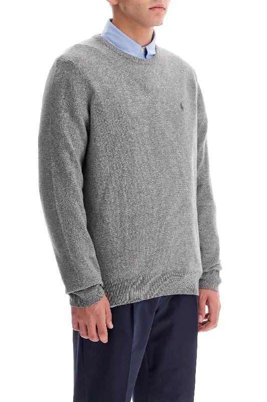 Polo Ralph Lauren Wool Pullover With Pony Embroidery Lantern Sleeve Elegant