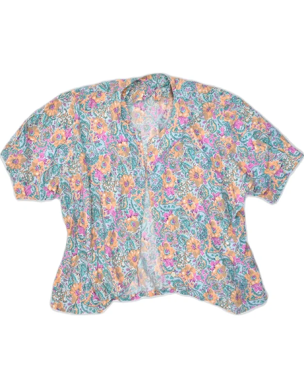 VINTAGE Womens Cardigan Top UK 18 XL Multicoloured Floral Anti-Pilling Anti-Shrink Durable VINTAGE Womens Cardigan Top UK 18 XL Multicoloured Floral Anti-Pilling Anti-Shrink Durable
