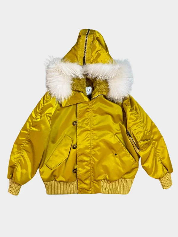 Yellow Feathers Jacket Knit Fabric Woven Fabric Fleece Fabric