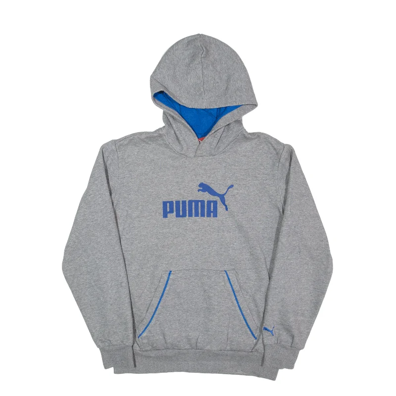 PUMA Hoodie Grey Pullover Womens UK 14 Honey Neck Pullover
