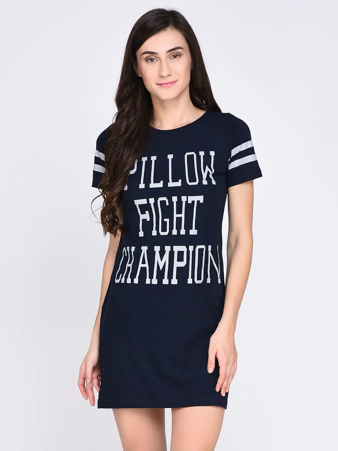 Rigo Women Navy Slogan Print Night Dress