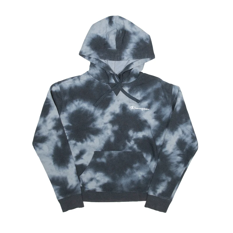 CHAMPION Tie Dye Hoodie Blue Pullover Womens S Shawl Collar Sweater