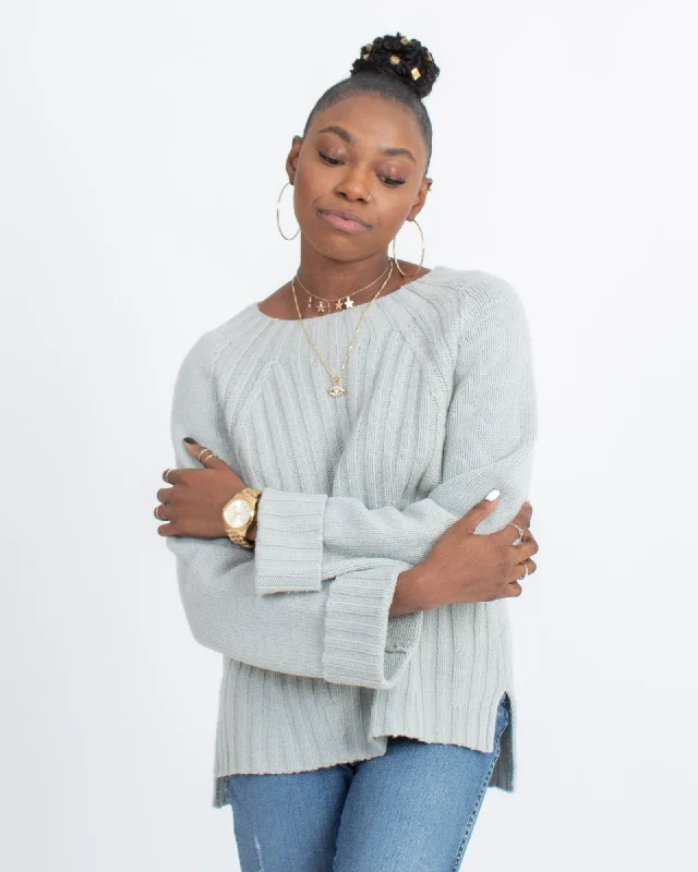 Cable Knit Pullover Sweater One Shoulder Top