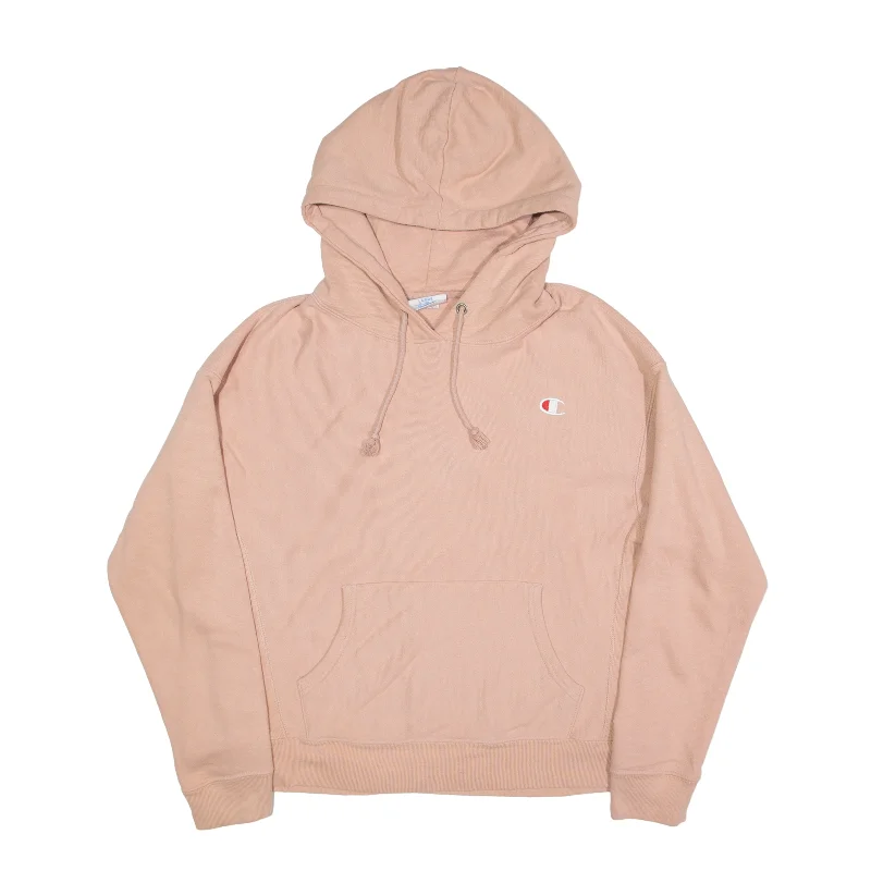 CHAMPION Reverse Weave Hoodie Pink Pullover Womens L Hooded Pullover Sweater