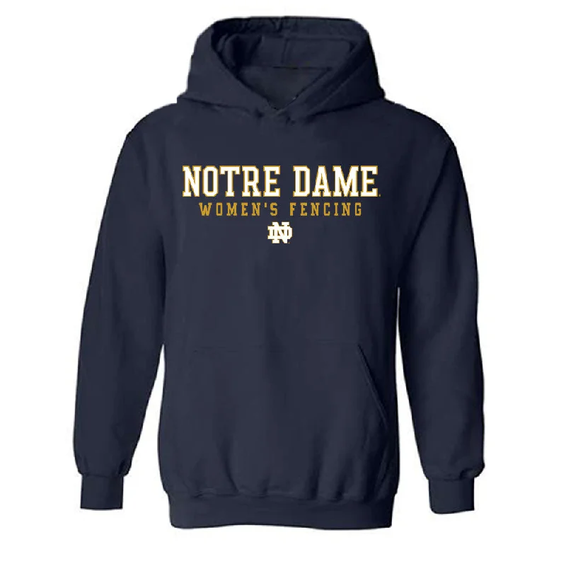 Notre Dame - NCAA Women's Fencing : Atara Greenbaum - Generic Shersey Hooded Sweatshirt Hoodie with Zipper Placket Modern Functional Notre Dame - NCAA Women's Fencing : Atara Greenbaum - Generic Shersey Hooded Sweatshirt Hoodie with Zipper Placket Modern Functional
