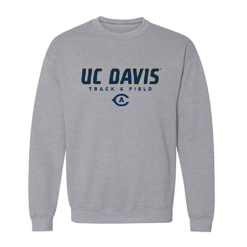 UC Davis - NCAA Women's Track & Field : Chinyere Egbuziem - Classic Shersey Crewneck Sweatshirt Hoodie with Raw Hem Edgy Unfinished