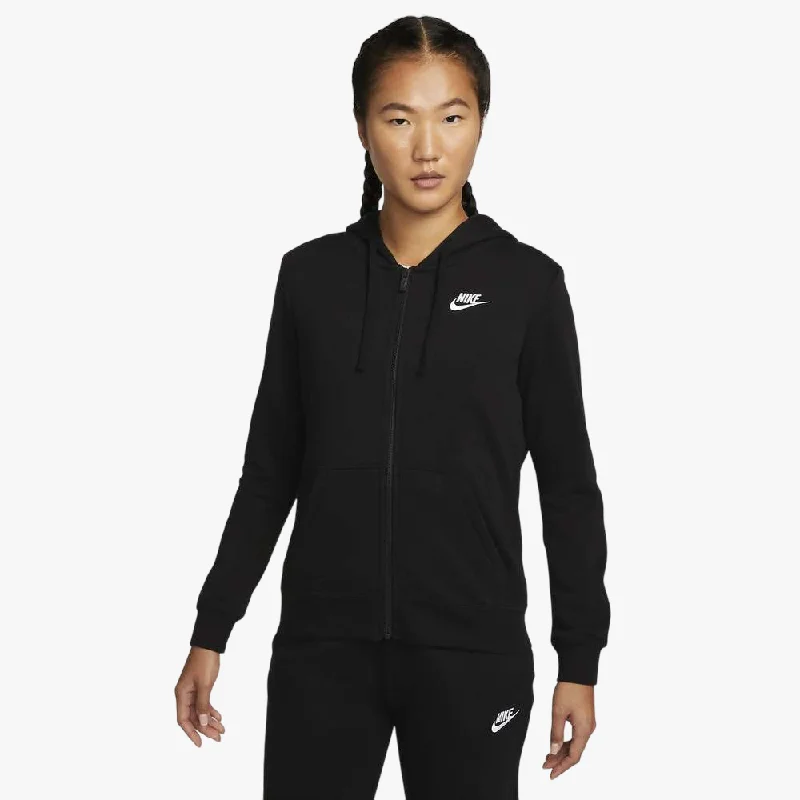 Nike Womens Essential Full Zip Hoodie Black Hoodie with Turtle Neck Cozy Winter