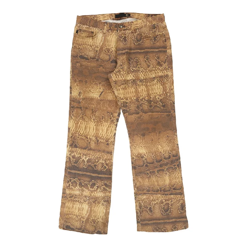 Just Cavalli Animal print Trousers - 34W UK 14 Brown Cotton Trousers sophisticated sleek Just Cavalli Animal print Trousers - 34W UK 14 Brown Cotton Trousers sophisticated sleek