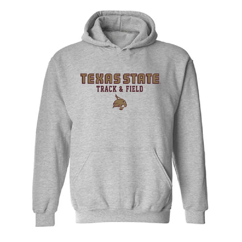 Texas State - NCAA Women's Track & Field : Sydney Magennis - Hooded Sweatshirt Hoodie with Slim Fit Tailored Modern