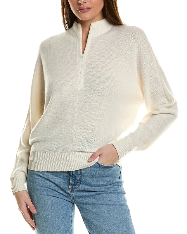 Theory Shaped Half Zip Pullover Cashmere Luxurious Pullover