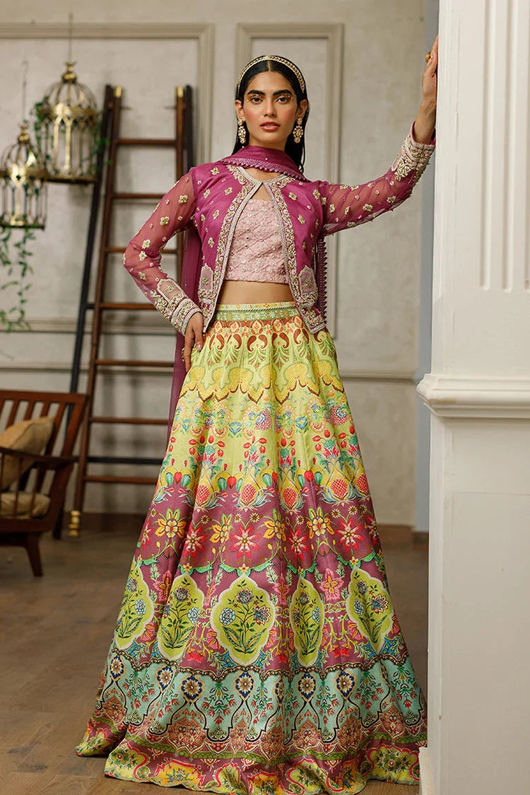 Threads & Motifs - Embroidered Jacket With Printed Lehenga Cotton Jacket Linen Jacket Terry Jacket