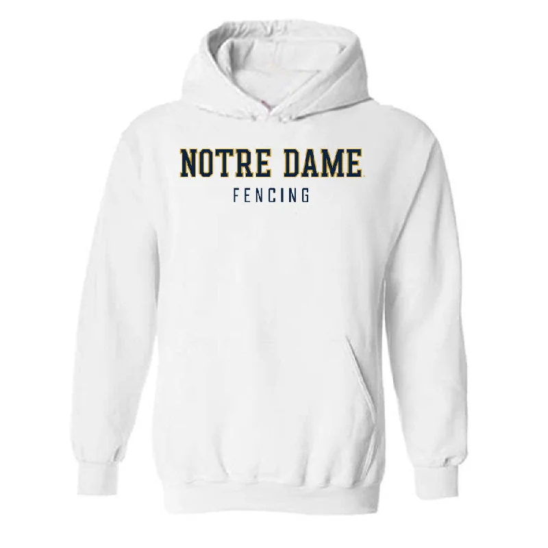 Notre Dame - NCAA Women's Fencing : Jadeyn Williams - Classic Shersey Hooded Sweatshirt Hoodie with Typography Text Message Notre Dame - NCAA Women's Fencing : Jadeyn Williams - Classic Shersey Hooded Sweatshirt Hoodie with Typography Text Message
