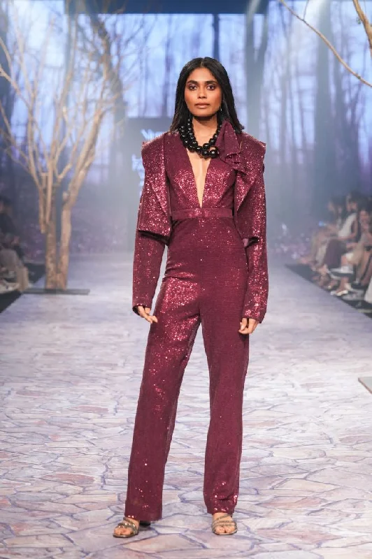 Sequin Crop Jacket Front Pockets Side Pockets Patch Pockets