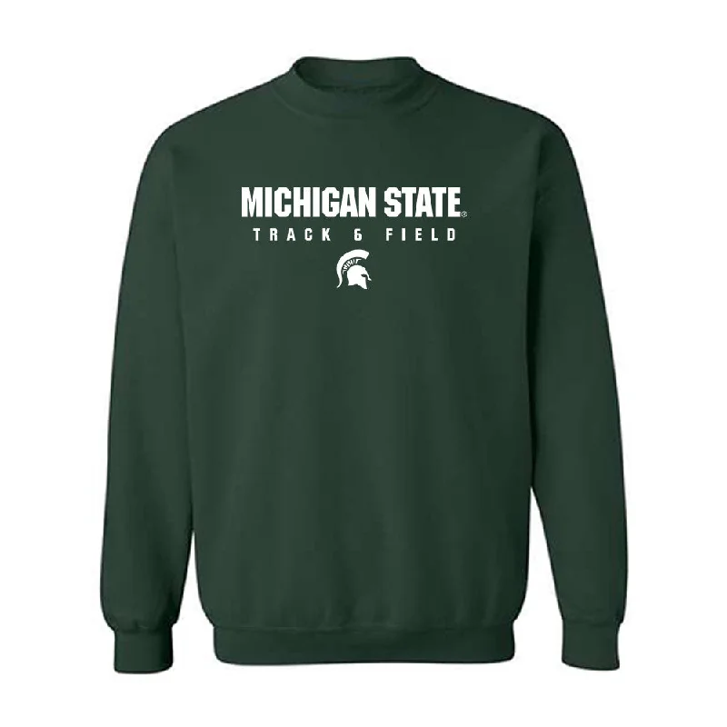 Michigan State - NCAA Women's Track & Field : Savannah Breitwiser - Classic Shersey Crewneck Sweatshirt Hoodie with Belted Waist Structured Tailored