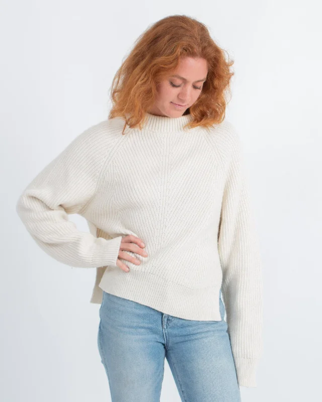 "Slyvie" Pullover Sweater Plunging Neck Pullover