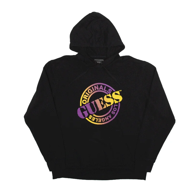 GUESS Hoodie Black Pullover Womens L Jewel Neck Pullover