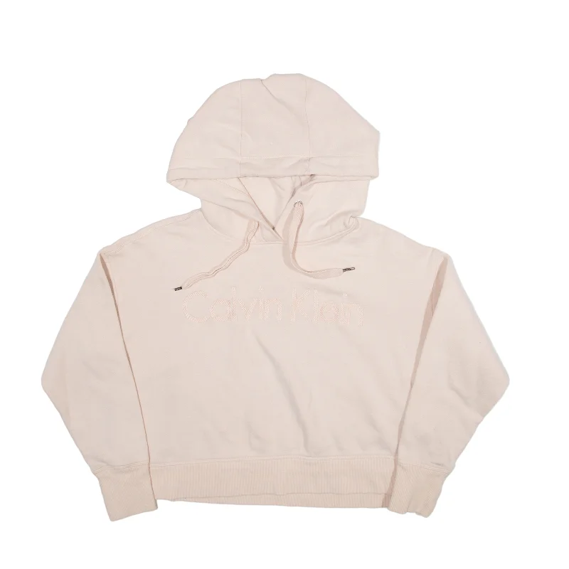 CALVIN KLEIN Hoodie Pink Pullover Womens M Wrist Length Sleeve