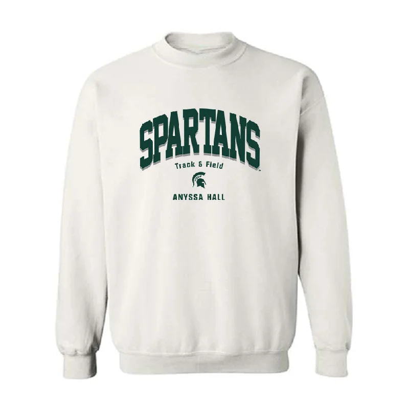 Michigan State - NCAA Women's Track & Field : Anyssa Hall - Classic Fashion Shersey Crewneck Sweatshirt Hoodie with Thumb Holes Functional Cozy