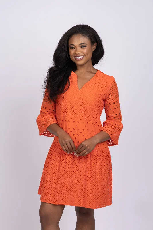 Tyler Boe Ingrid Eyelet Skimmer Dress in Calypso