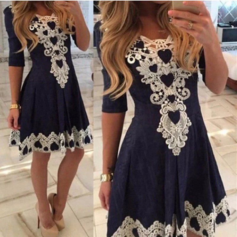 Autumn Summer Womens Evening Party Lace Dress Fall Half Sleeve Casual Woman Vintage Dresses Brazil Vestidos De Festa Autumn Summer Womens Evening Party Lace Dress Fall Half Sleeve Casual Woman Vintage Dresses Brazil Vestidos De Festa