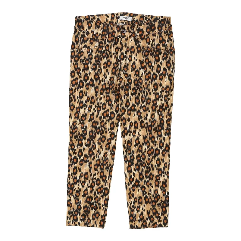 Moschino Jeans Animal print Trousers - 30W UK 8 Brown Cotton Blend Trousers Velvet Soft Moschino Jeans Animal print Trousers - 30W UK 8 Brown Cotton Blend Trousers Velvet Soft