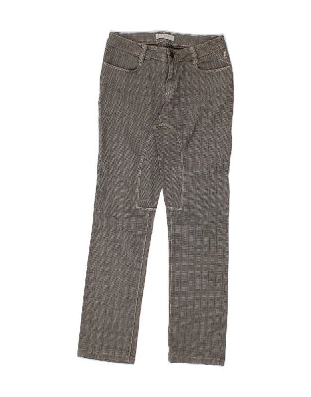 SIVIGLIA Womens Straight Casual Trousers W28 L28 Grey Check Trousers Leisure Comfortable SIVIGLIA Womens Straight Casual Trousers W28 L28 Grey Check Trousers Leisure Comfortable