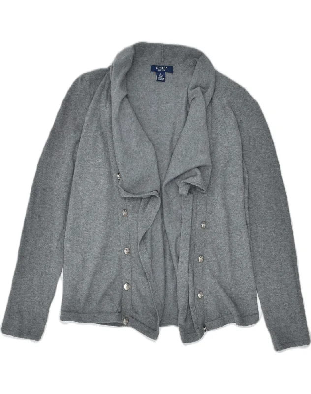 CHAPS Womens Open Cardigan Sweater UK 10 Small Grey Cotton Fleece Fabric Down Fabric Feather Fabric CHAPS Womens Open Cardigan Sweater UK 10 Small Grey Cotton Fleece Fabric Down Fabric Feather Fabric