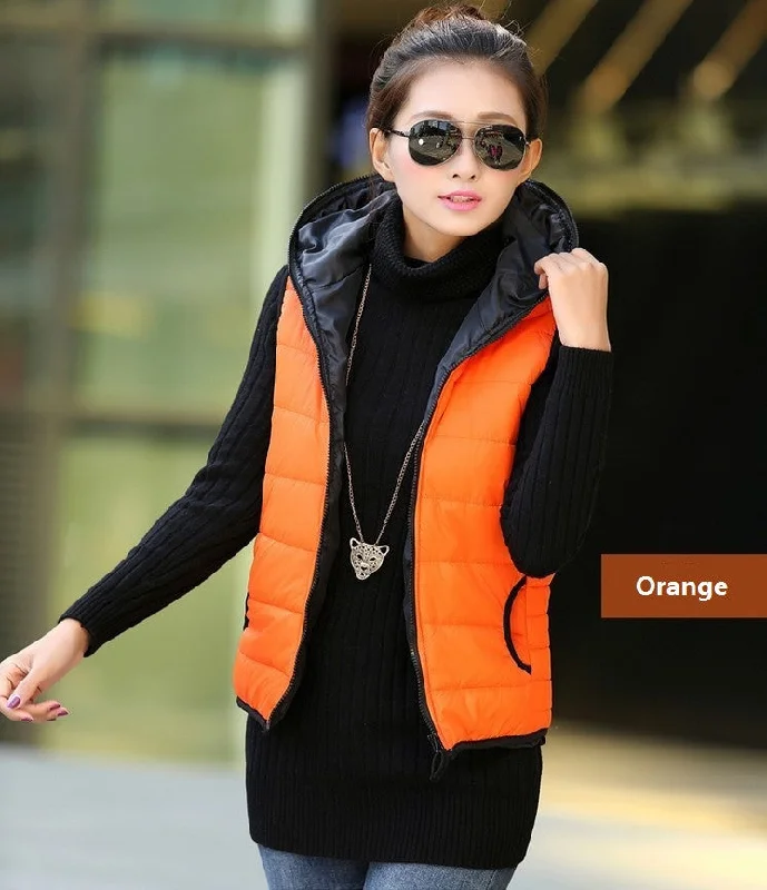 Spring Thickening Outerwear Hooded Patterns Fashionable Casual Cotton Women Vest Jacket Motorcycle Vest Plaid Jacket Tartan Jacket Houndstooth Jacket