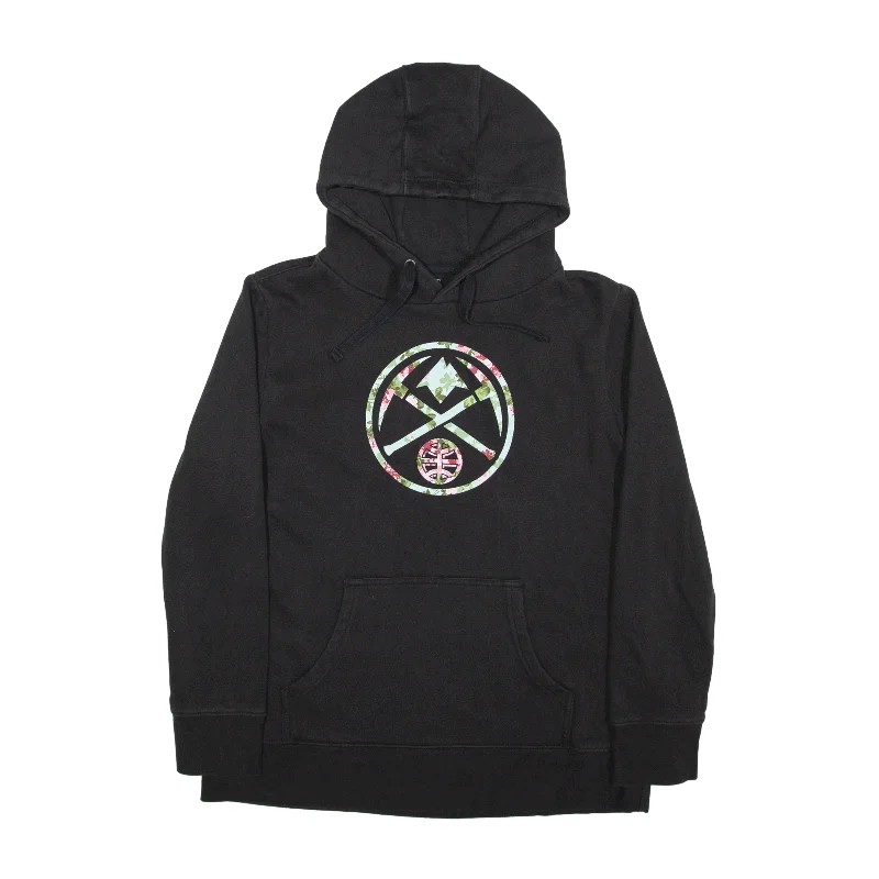 NBA Denver Nuggets Hoodie Black Pullover Womens L V-Neck Stylish Pullover