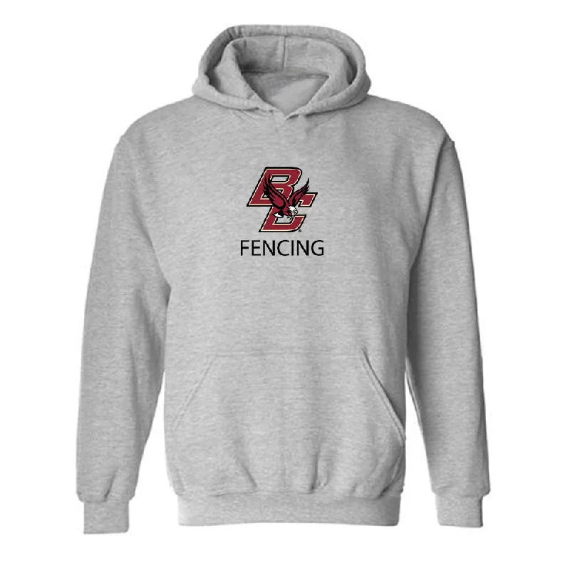 Boston College - NCAA Women's Fencing : Laura Fekete - Classic Shersey Hooded Sweatshirt Hoodie with Raw Hem Edgy Unfinished Boston College - NCAA Women's Fencing : Laura Fekete - Classic Shersey Hooded Sweatshirt Hoodie with Raw Hem Edgy Unfinished