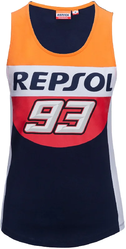 TOP Repsol Honda Tank Tee Bike Ladies MotoGP Marc Marquez 93 Motorcycle NEW UK16 lemon yellow tank