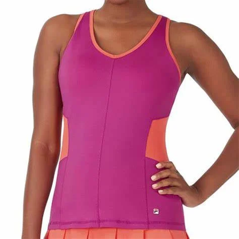 Baseline Racerback Tank Festival Fuchsia/Hot Coral lightweight tank top