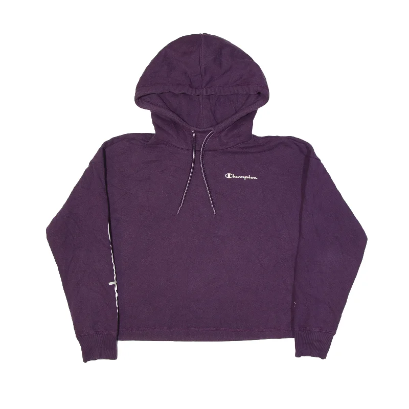CHAMPION Hoodie Purple Pullover Womens M Puff Sleeve Stylish