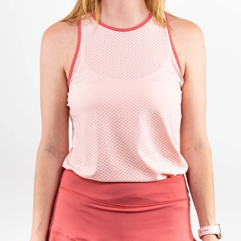 Circle Mesh Control Tank Peach/Calypso cropped tank top